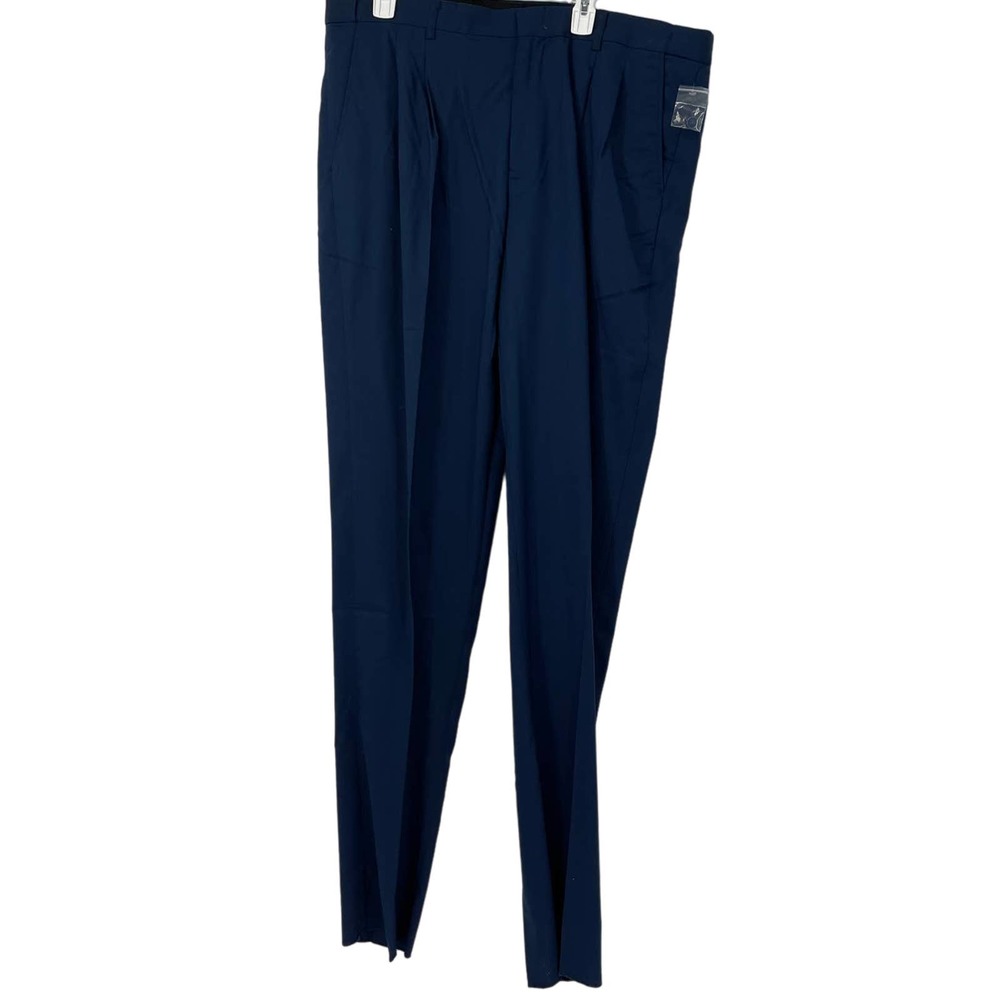 KS SIGNATURE NAVY BLUE UN-HEMMED DRESS PANTS SIZE 42X40